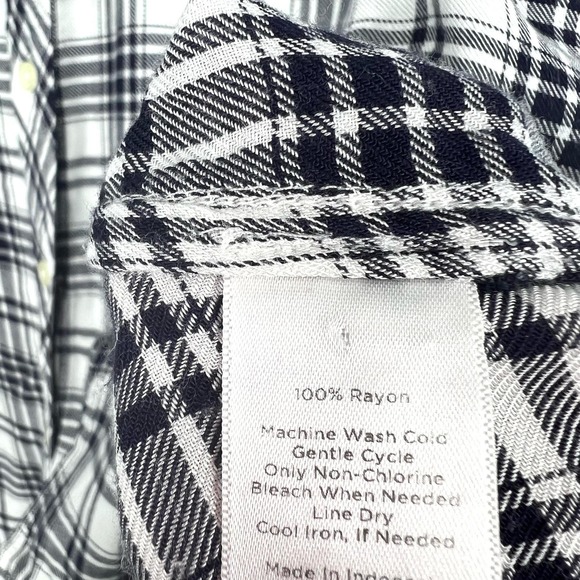 Talbots Sz Medium Long Sleeve Plaid Cozy Blouse Shirt Top Fall Winter Lounge - Picture 7 of 9